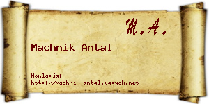 Machnik Antal névjegykártya